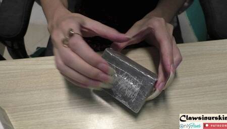 Nails In Action - Hard soap scratching with my sharp claws