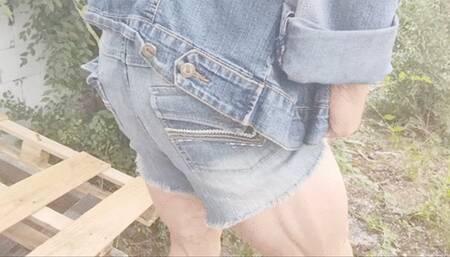 In sneakers and veiny calves