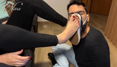 Nara makes Hex smell, clean and gag on her stinky feet 720