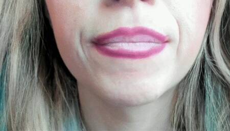 Dark Purple Lipstick Blowing Bubbles (HD) WMV