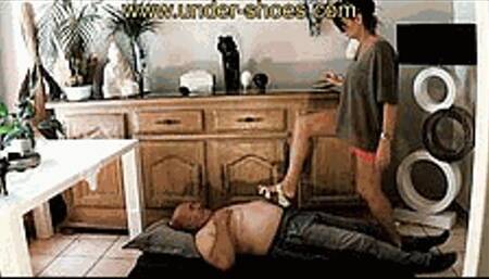 The extreme Miss Diana in wedges flip-flops so extreme (EXTREME VIDEO)