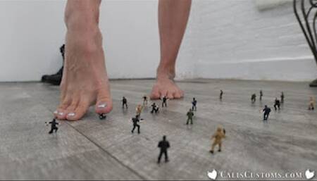 Eating Your Army: Giantess Cali Logan devours, crushes and foot teases all your tiny men (hd)