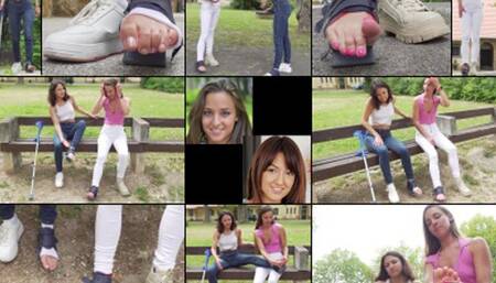 Amirah & Suzy Bone Spur One Shoe Chance Meeting and Foot Play & Talk (in HD 1920X1080)