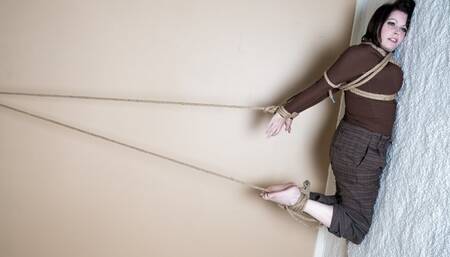 1286x Temptress Kate in Brown Tneck Bondage