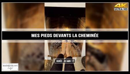Mes pieds devants la cheminée 4K