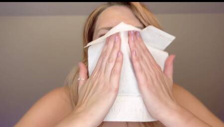 Dream Girl Sneezes and Nose Blows