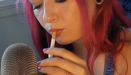 Smoking sounds with a professional mic no talking