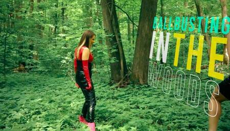 Ball busting hard in the woods