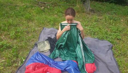 Nadine in different shiny nylon clothes outdoor - Part 2 - 94