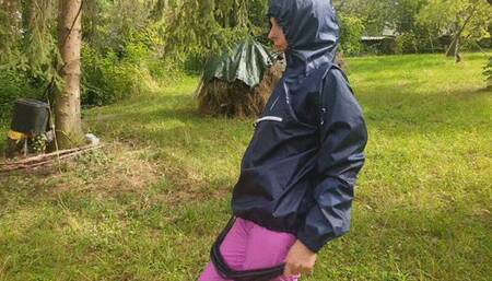 Lady Donata punishes her slave in a shiny nylon jacket - 88