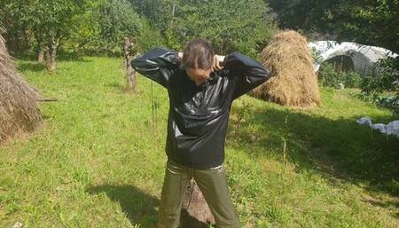 Nadine in different shiny nylon clothes outdoor - Part 4 - 96