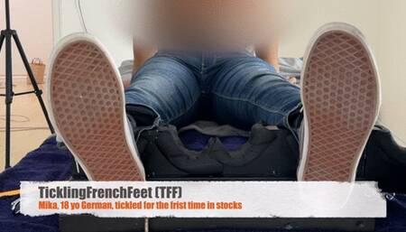 Mika, 18 yo German, tickled for the first time in stocks (Full HD)