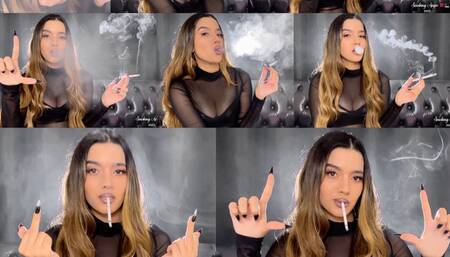 Are you alone in the weekend, loser? Come be humiliated and watch me smoke!