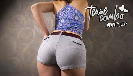 Amateur Milf In Tight Shorts And Full Back Panties Tease Visible Panty Line