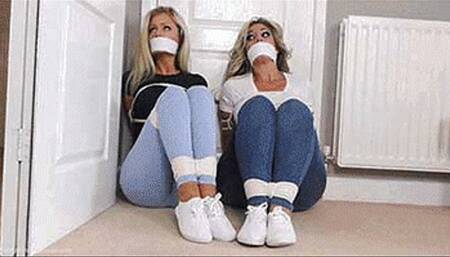 Kellie & Roxi in: Busty Parlour Captives Rage Rope-Secured & Tightly Stifled With Handkerchiefs! (Denim FlashBack) (WMV)