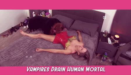 Two Monster Vampires Drain mortal man