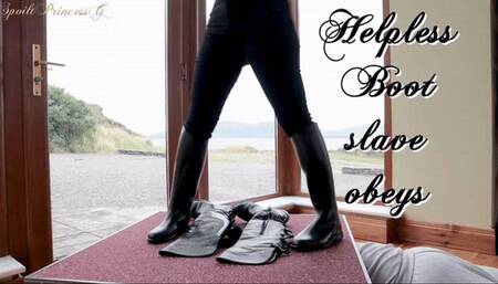 Helpless Boot slave obeys