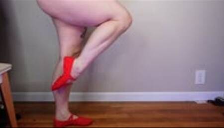 Muscular Calves Flex in Red Ballet Slippers MP4 1080