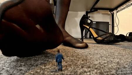 Small employee is shrunken and crushed