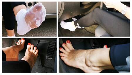 HOT: Oily ped socks driving and barefoot hard cranking