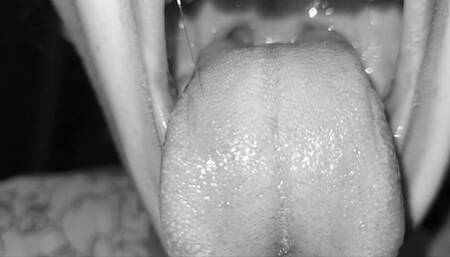 admire my tongue - black and white edition