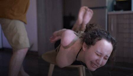 She whines so sweetly while I punish her feet: Luna's first bastinado experience (FHD)