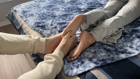 Massaging Goddess HoneyDew’s Feet with Mine (Sole to Sole Rubbing)