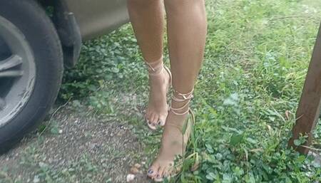 Katherine cranking and pedal pumping battle vs a lazy old car