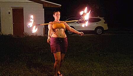 Showing Off My Fire Spinning Skills (4K - UHD 2160p MP4)