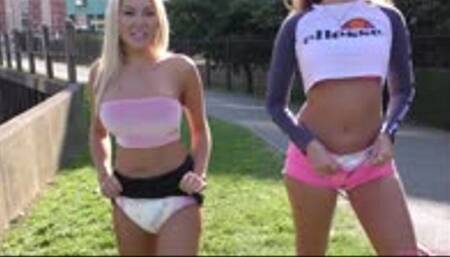 Chloe Paige + Tammy Pink wear nappies in public! | (July 2023)