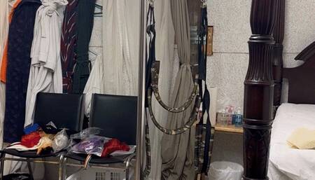 Spanking self and pole dancing with full bottom panties