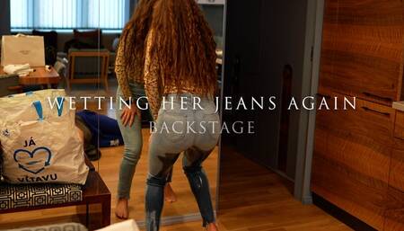 Back Stage of Eva Elle Pissing in her Jeans AGAIN