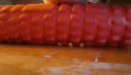 foot massage filmed on an old camera