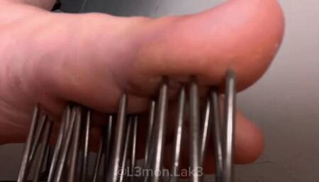 foot massage with spikes