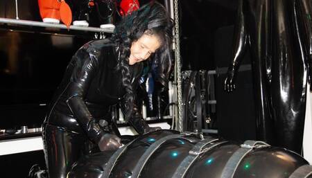 Nipple clamps for my rubber slave HD Top Video