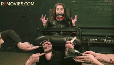 Leya in stocks - Fierce tickling with tied toes (HD 720p MP4)