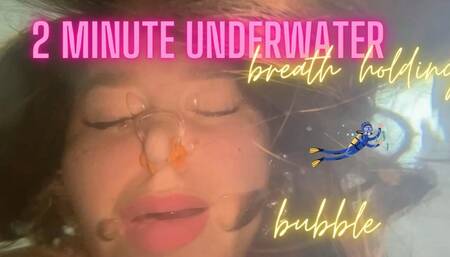Face underwater 2 minute breath control
