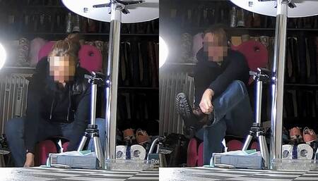 Squished flat under Tanja's rough tread soles - Cam 4