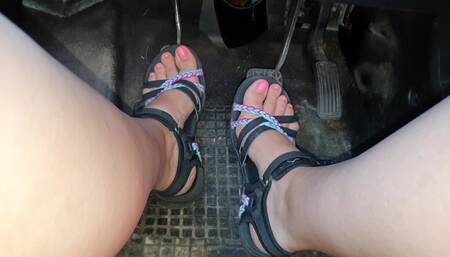 Above Pedal Drive in Strappy Sandals Mazda