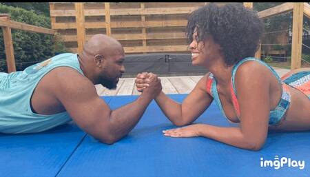 Part 1 Reagan Kennedy vs Jackhammer in an arm wrestling match