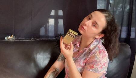 Candid Smoking With a Long All White