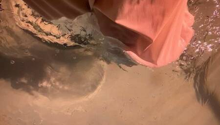 Carissa in sheer vintage nightgown--no panties!