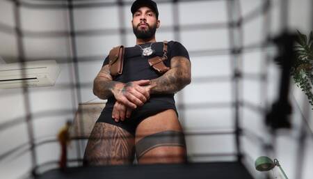 Police officer Lalo humiliates and butt crushes tiny prisioner - Lalo Cortez