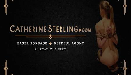 Slender Slave Girl Catherine Sterling Sent to Bed – for Bound Orgasms through the Night at the Whim of her Master! Close Up Barefoot Views! WMV Resolution version
