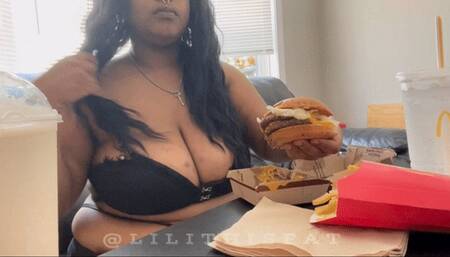 Fat Femdom Feedee Quicky Fast Food Stuffing