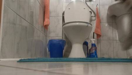 Toilet visit at the party with friends - Dancing in meantime