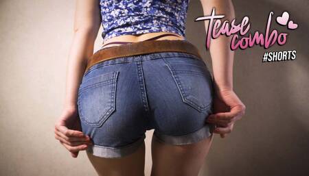 Amateur Japanese In Tight Jean Shorts Teasing Her Whale Tail G Strings