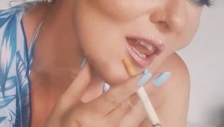 Short version - Marlboro Red 100s chain smoke*bare feet*first smoke rings