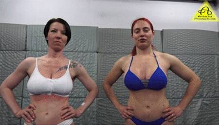 Zsuzsa vs Gaia female wrestling match