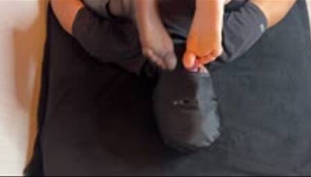 Smother his face with my feet while licking my toes